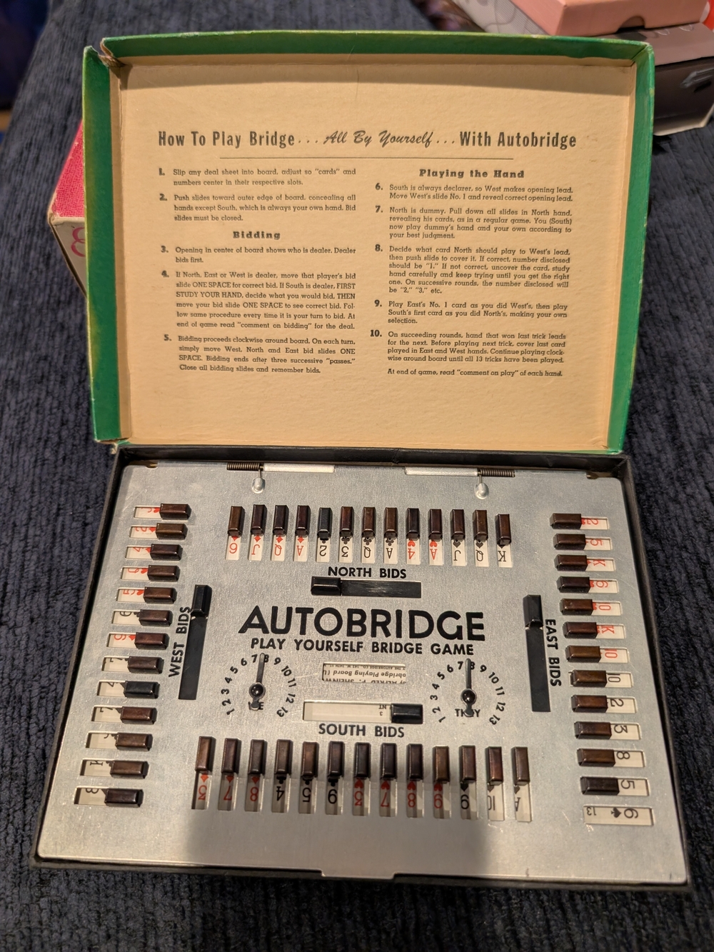 Vintage 1957 Auto Bridge Play Yourself Bridge Game